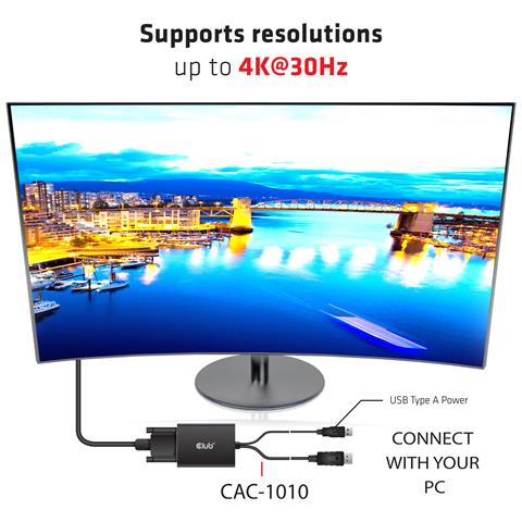 Club3D Club 3d Cac-1010 Displayport Auf Dl Dvi-i Aktiver Adapter Displayport Stewcker Auf Dl Dvi-i Buchse 0.60m Schwarz