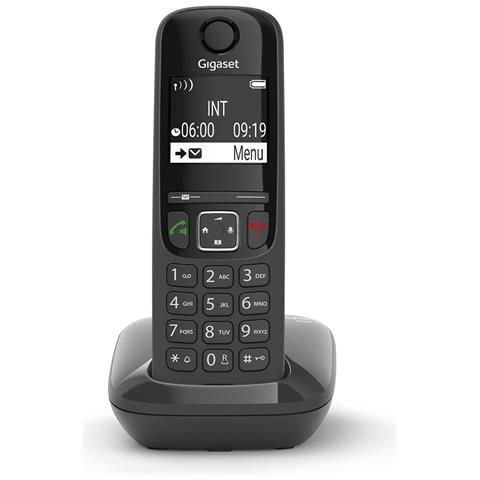 Gigaset Telefono DECT Cordless AS690 con Segreteria Telefonica Identificatore di Chiamata e Vivavoce Colore Nero