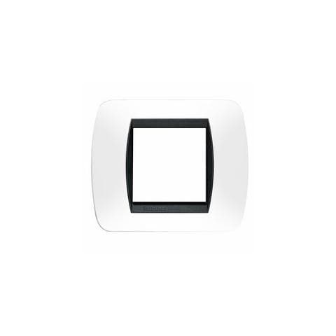 BTICINO Living Int - Placca 2 Posti Plastica Bianco Satin.