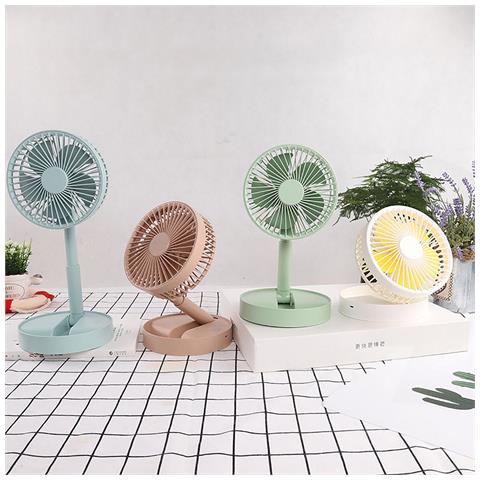 JUSTGREENBOX Clip Del Telefono Palmare Led Fan Mini Pieghevole 180 Rotazione 2 Modalità Riempire Luce 3 Velocità Vento Fan Make Up All'aperto Camping Viaggio Rosa