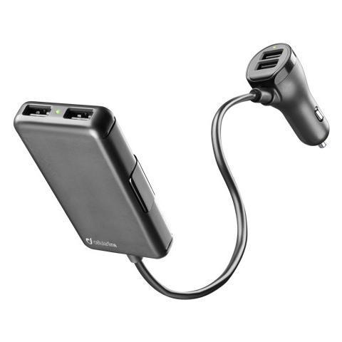 CELLULAR LINE Caricabatterie Auto 7.2A 4Usb - Nero