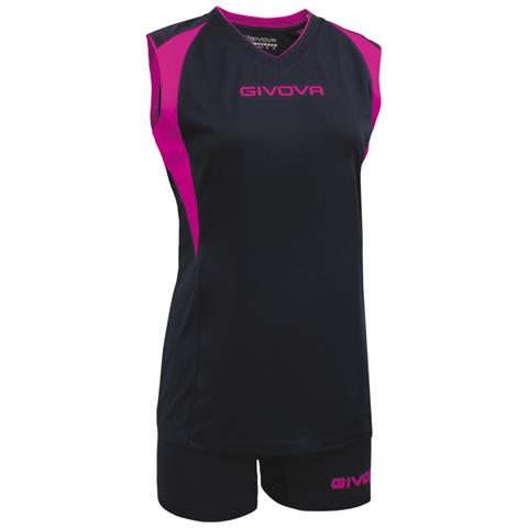 Kit Volley Spike Completino Per La Pallavolo Di Maglia Smanicata E Pantaloncino Di Colore Nero / fuxia Taglia L
