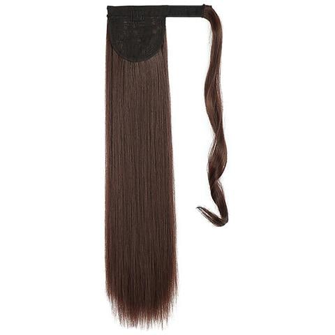 Image of Wig Coda Di Cavallo Femmina Capelli Lunghi Dritti Dritti Europei E Americani In Velcro Coda Di Cavallo Finta Capelli Dritti E Soffice Estensione Naturale Estensione Coda Di Cavallo, Marrone Jiu