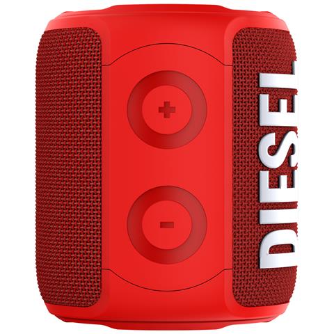 Diesel Speaker Portatile Bluetooth Impermeabile con Bass Boost 14 Ore di Riproduzione Associazione Stereo Microfono Cinturino Rimovibile Colore Rosso
