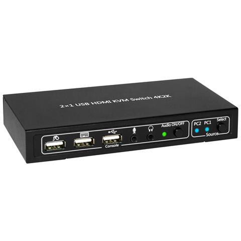 TECHLY IDATA KVM-HDMI2U - KVM switch 2x1 con USB e HDMI