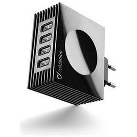 CELLULAR LINE Caricabatterie da Rete 4USB 4A - Nero
