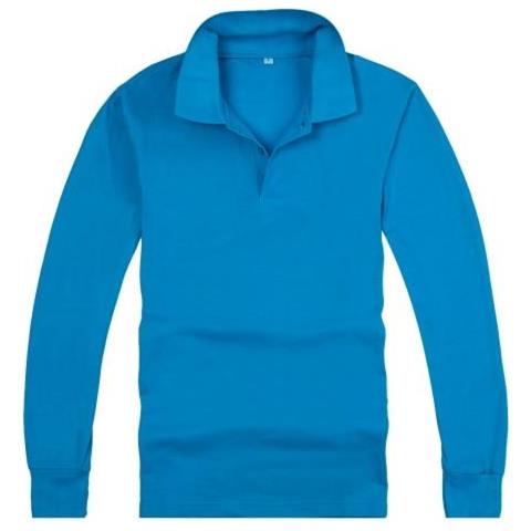 SLOWMOOSE Polo Da Donna Manica Lunga Camicia Da Donna Personalizzata Cotone Traspirante Polo Di Grandi Dimensioni Polo Casual Da Donna [ blu / Xxxl]