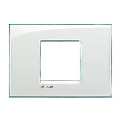 BTICINO Placca 2 Posti Centrali Quadra Living Light Acquamarina Lna4819ka
