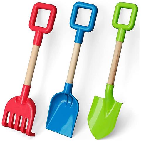 HTN Pale Da Spiaggia Per Il Servizio Pesante Pala Di Sabbia Jumbo Per Bambini Grande Paletta Per Vanga Da Spiaggia Pala In Legno Di Plastica Per Bambini Da 3 Pacchetti