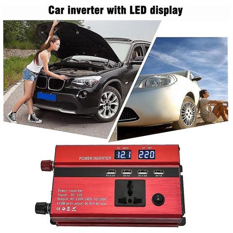 SLD Inverter Per Auto Di Alimentazione 650 W Portatile Con Display Lcd 12v-220v Con 4 Porte Usb