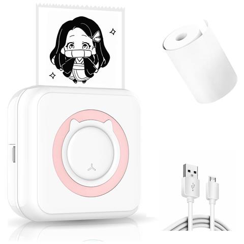 HTN Mini Stampante Per Adesivo Tascabile, Stampante Per Mobile Mobile Portatile Wireless Bluetooth Per Note, Memo, Foto, Stampante Per Ricevuta Etichetta Tascabile C