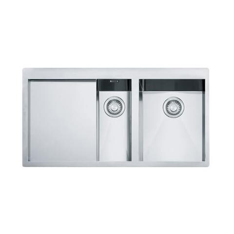 Lavello PPX251TL SX 1 Vasca e 1 Vaschino Gocciolatoio a Sinistra Dimensioni 100 x 51 cm Colore Inox Satinato Serie Planar