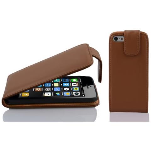 Cadorabo Custodia Per Apple Iphone 5c In Marrone Castagno - Protezione In Stile Flip Di Similpelle Fine - Case Cover Wallet Book Etui