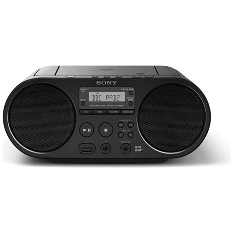 SONY Radioregistratore DAB Boombox ZS-PS55B con Lettore CD Potenza 4 W Supporto MP3 / AAC / WMA USB - Nero 