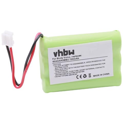 vhbw 1x Nimh Batteria 700mah (3.6v) Per Telefono Cordless Doro Matra Solea 200, Matra Solea 250, Matra Solea 300 Come 60aaah3bmj, Ecc. .