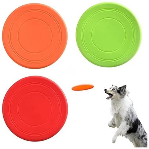 2 Giocattoli Per Cani Masticatori Forti In Gomma Naturale, Frisbee Anello Galleggiante Per Cani Grandi E Piccoli, Giallo E Verde