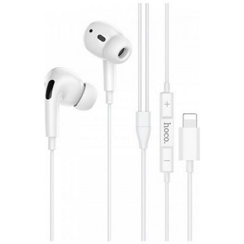 HOCO Auricolare Stereo Lightning Universale In-ear Ios White Per Iphone Xr 11 12 13 Max Pro