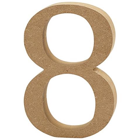 CREATIV 20,3 cm""numero Mdf, Marrone, 13 x 2 cm