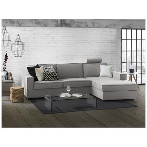 TALAMO ITALIA Divano Letto Ad Angolo Beatrice, Made In Italy, Apertura Girevole Con Materasso E Rete Inclusi, Penisola Contenitore Sinistra, Con Braccioli Standard, Cm: 280x95h90, Colore Grigio