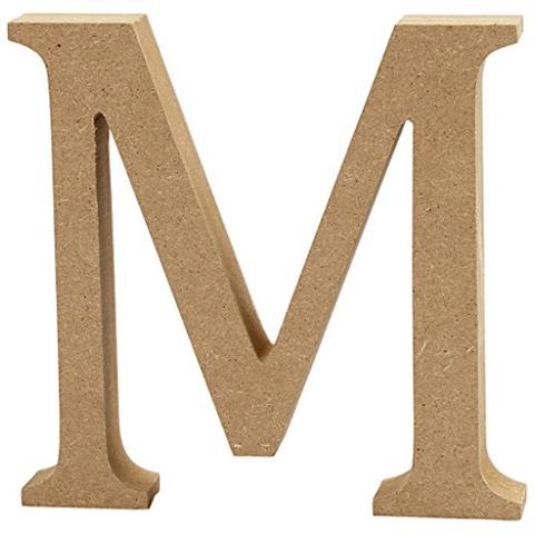 CREATIV COMPANY Creativ Mdf Lettera""m, Marrone, 13 x 2 cm