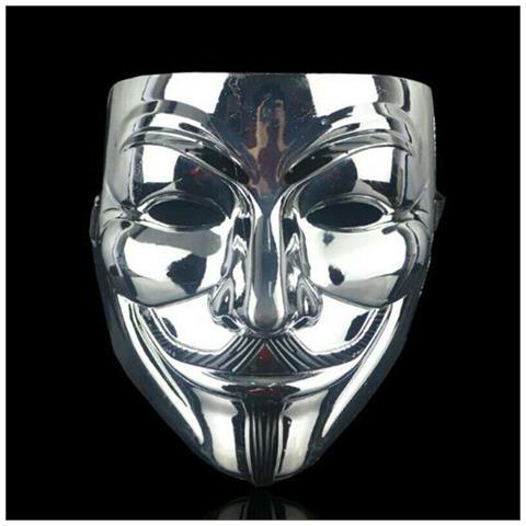 INLAW (silver) Anonymous Hacker V Vendetta Guy Fawkes Fancy Face Mask Cosplay Props Costumes