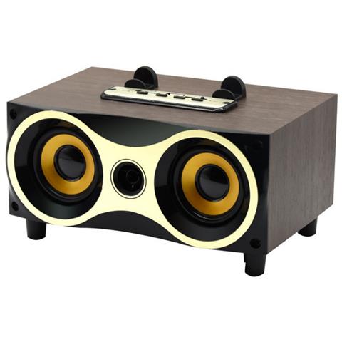 HTN Altoparlante Wireless Da Tavolo Portatile Subwoofer Altoparlanti Stereo Bluetooth Supporto Radio Fm Mp3 Aux Usb Per Telefoni Cellulari Tv Computer | altoparlanti Portatili (mogano) 