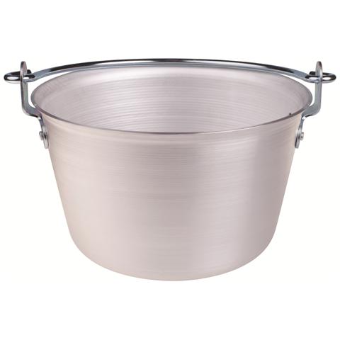 AGNELLI Paiolo per Polenta con Manico ad Arco Diametro 58 cm - Linea Alluminio 3 mm
