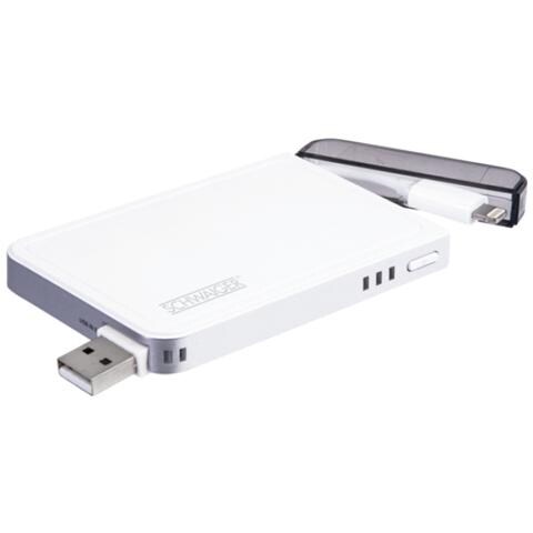SCHWAIGER LPB300L 512, Polimeri di litio (LiPo) , USB, Bianco, Plastica, IP Phone, MP3, iPhone 5, iPhone 5C, iPhone 5S, iPhone 6, iPhone 6 Plus, iPod nano 7th gen. , iPod touch 5th gen.