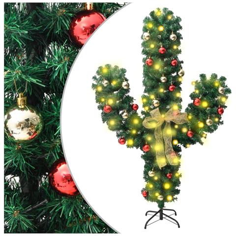 Cactus di Natale con Base e LED Verde 150 cm PVC
