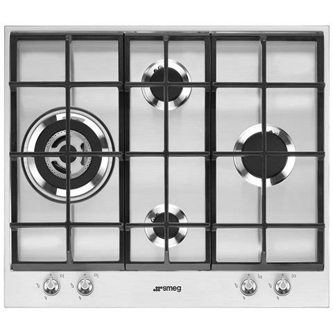 SMEG Piano Cottura PX164L a Gas 4 Fuochi Gas Colore Acciaio Inox