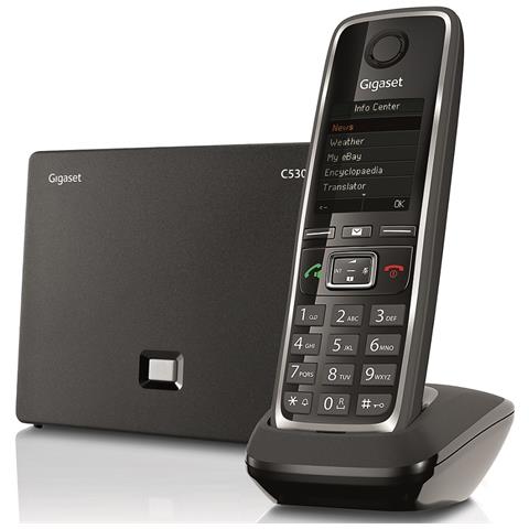 Gigaset Telefono Cordless Dect Nero Voip E / o Analogico - C530ip