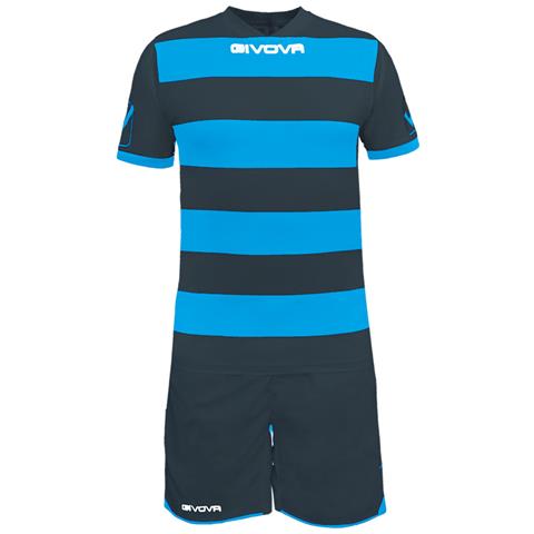 Kit Rugby Mc Givova Grigio Scuro / turchese Corsa Sport Uomo Staff Running Jogging Allenamento Relax Calcio Calcetto Torneo Scuola Sport - Taglia M
