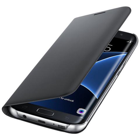 SAMSUNG Flip Wallet Cover per Galaxy S7 Edge - Nero