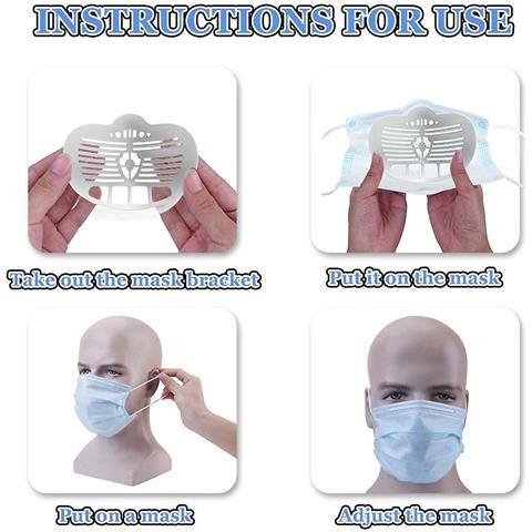 Supporto Interno In Silicone Per Mascherina 3D – Telaio Per Naso E Bocca Per Respirare Meglio, 3 Pezzi Lavabili