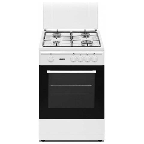 NIKKEI Cucina a Gas SN554WG 4 Fuochi a Gas Forno a Gas Dimensioni 50 x 50 cm Colore Bianco