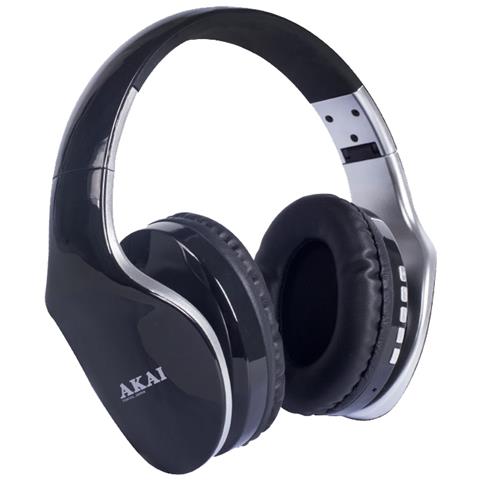AKAI Cuffie Bluetooth senza Filo BTH11 Colore Nero / Argento