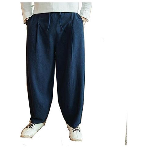 SLOWMOOSE - Pantaloni Larghi Da Uomo, Pantaloni Larghi In Lino Di Cotone [  marrone / Xxxl] - ePrice