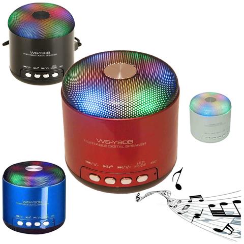 Trade Shop Cassa Portatile Bluetooth Mp3 Vivavoce Led Microsd Altoparlante Radio Fm Ws-y90b