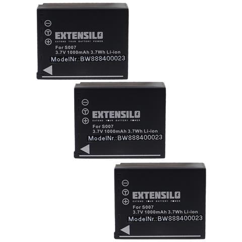 AccuCell Batteria Compatibile Per Panasonic CGA-S007, CGR-B S007, DMW-BCD10 - Ioni Di Litio, 3.7V, 1000-1100mAh - 3