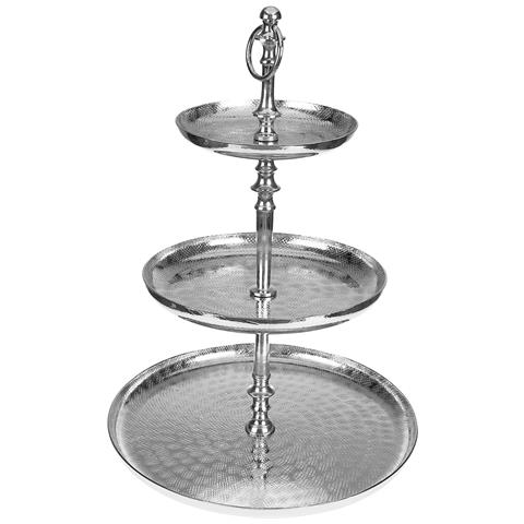 KASANOVA Alzata Detroit In Alluminio A 3 Piani, Da 48 Cm Argento