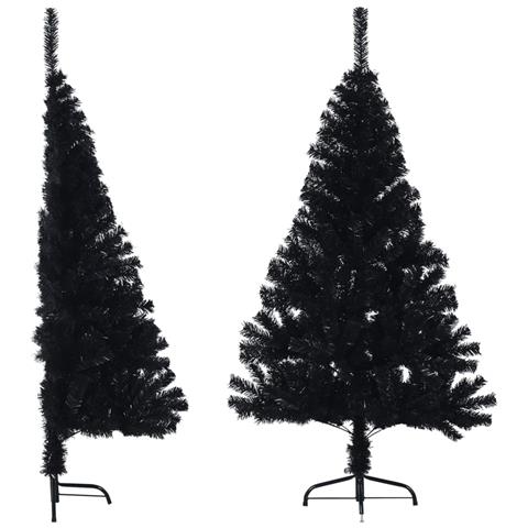 Albero Di Natale Artificiale A Metà Con Base Nero 120 Cm Pvc