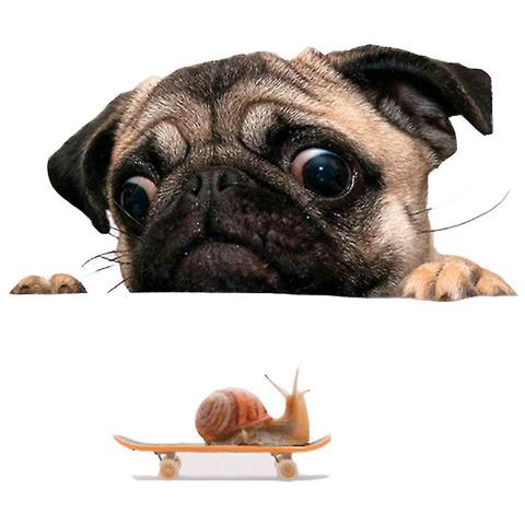 HTN Divertente Carino Pet Pug Cane Lumaca 3d Finesco Per Finestre Di Auto Per La Parete Per Casa