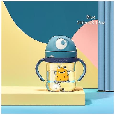 SLD (blu 240 Ml) Babycare 240ml Baby Sippy Tazza Simpatica Forma Antimella Paglia Bottiglie Per Bambini Per Bambini