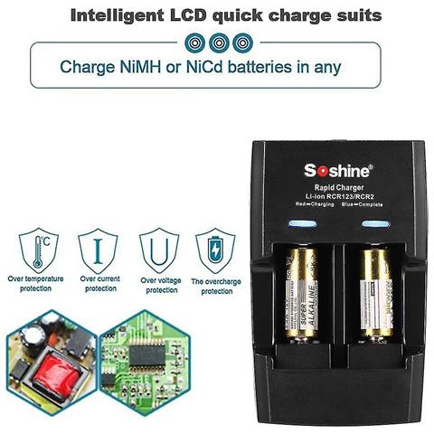 Caricabatterie Universale SHENTEC 8 Slot Con LCD Per AA, AAA, C, D - Ni-MH Ricaricabili