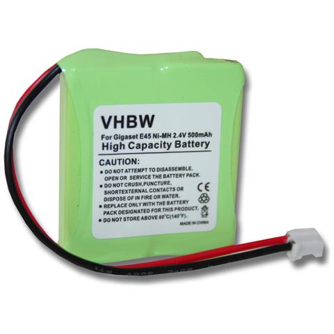 vhbw Batteria Nimh Adatta Per Siemens Gigaset E40 E450 E455 E45 E-45 E-450 E450 Eco E450 Sim E-455 2.4v 500mah