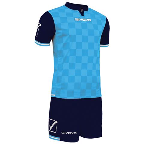 Givova Uomo Celeste/Blu - Kit Competition Mc Celeste / Blu Completino Calcio Calcetto Torneo Scuola Sport - M Medio
