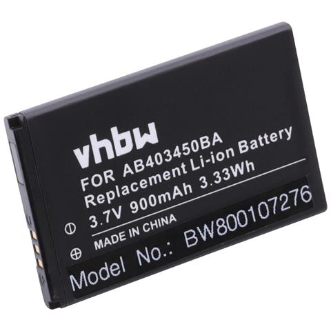 vhbw - Li-ioni Batteria 900mah (3.7v) Per Cellulare Telefono Smartphone ...
