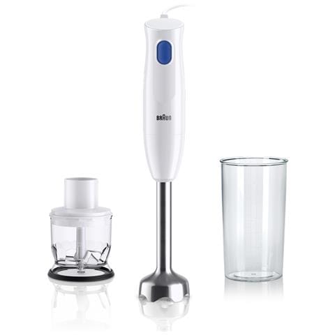 BRAUN Frullatore ad Immersione MultiQuick 1 MQ10.201M con Recipiente da 0.6 L Potenza 450 Watt Colore Bianco