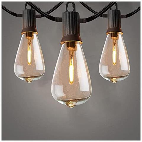 CHRONUS Catena Luminosa Esterno Led Solare Vintage Ip65 Impermeabile 2700k Bianco Caldo Per Patio Esterno Festa Matrimonio Cortile Terrazza (bianco) 