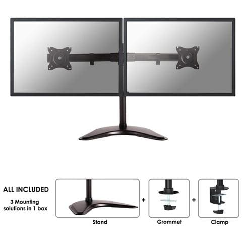 NewStar NM-D335DBLACK Supporto Doppio Monitor Da Tavolo - Nero, Acciaio, Fino A 16kg Per Schermo